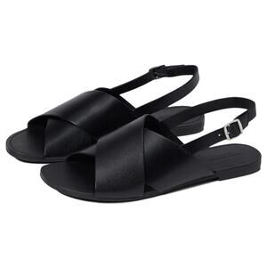 Vagabond Shoemakers Tia Leather Cross Band Slingback Sandals Black EU 37 NWOT